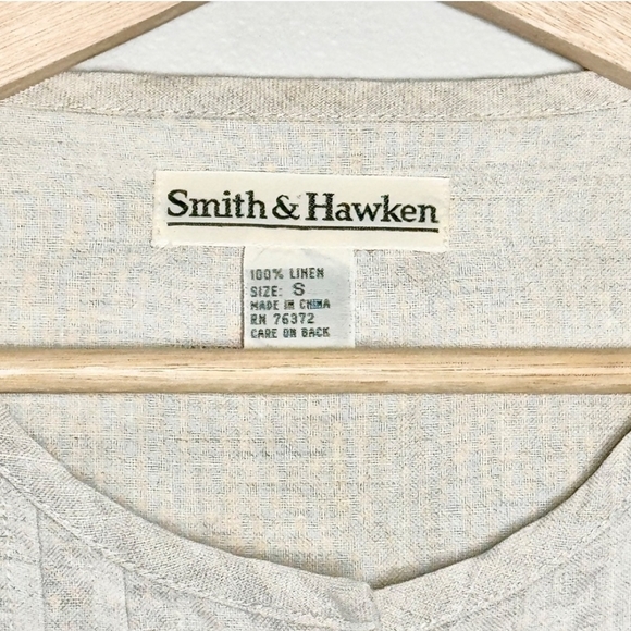 Smith & Hawken Cream Linen Button Tunic Top - Picture 7 of 8